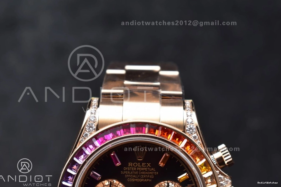 776 Bracelet SH Dial 1:1 Diamonds on Daytona RG Durable 116595RBOW Best Edition Black ZF Rainbow 0520